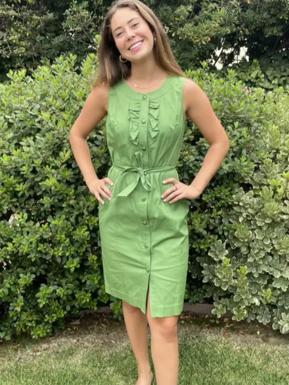 Talbots Petites Sage Green Sleeveless Dress Size 12P